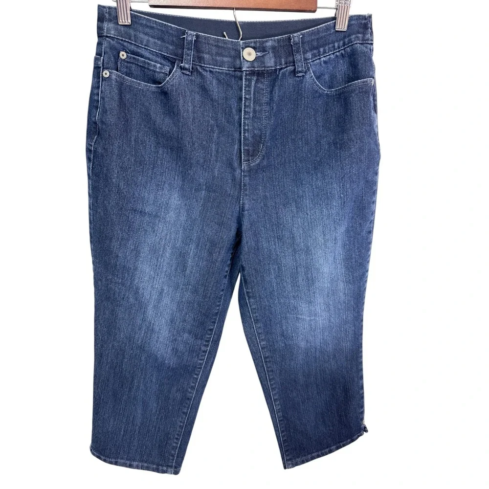 Christopher & Banks 6 Blue Capri Jeans Women's High Rise Stretch Denim